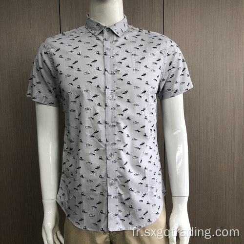 Chemise à manches courtes pour homme 100% coton